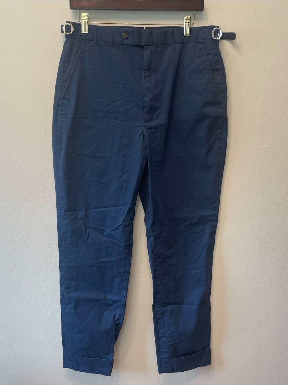 Luxire Bespoke Blue Chinos Straight Leg Buckle Waist 33x28